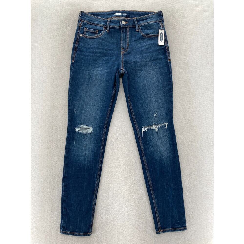 Old Navy Rockstar Jeans Women's‎ 8 Super Skinny Blue Stretch Denim Distressed